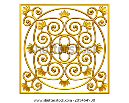 golden square Ornament, use as a tile