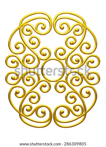 golden Ornament, use this as background for numbers or letters