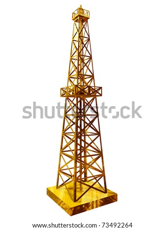Golden Rig, Drill Tower Or Oil-Well Derrick Stock Photo 73492264 ...