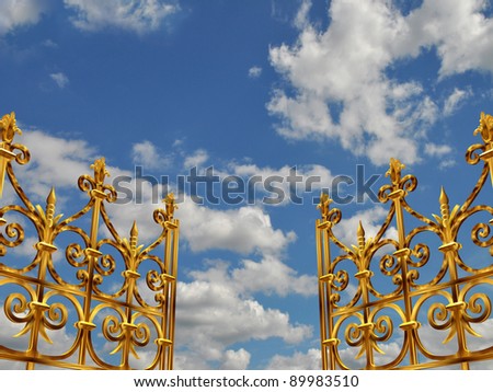 gilded, wrought-iron gate to heaven