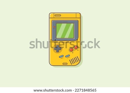 Nintendo Gameboy Console Object Vector Icon Illustration Cartoon. Old Game Retro Icon Vector Flat Cartoon Design Style 