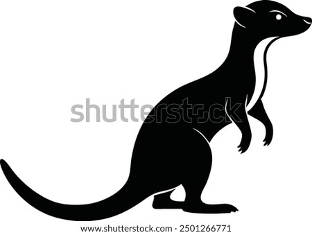  Meerkat Vector illustration of a black silhouette, Isolated white background, meerkat icon design, Illustration of animal meerkat silhouette.