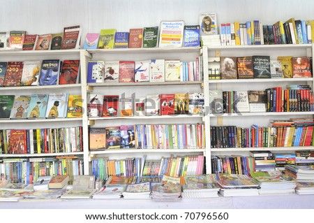 KOLKATA- FEBRUARY 4: An empty book stall before the start of the day  during the 2011 Kolkata Book fair  in Kolkata, India on February 4, 2011.