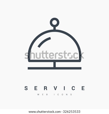 Reception bell icon. Hotel service sign. Linear outline icon on white background. Line vector icon for websites and apps mobile minimalistic flat design
