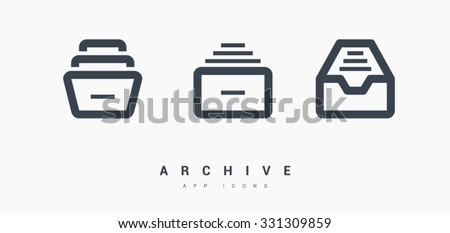 Folder archive. Cabinet. Drawer. Isolated minimal single flat icon in black and white colors. One of a set of linear web icons. Line vector icon for websites and mobile minimalistic flat design.