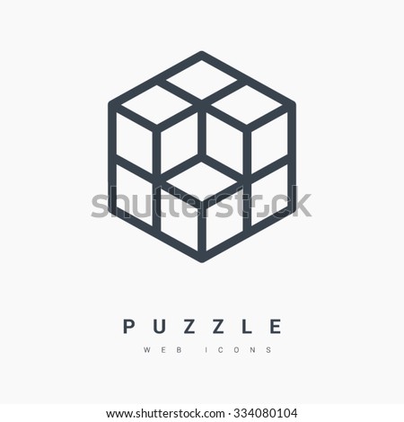 Isometric cube isolated minimal single flat linear icon. Line vector icon for websites and mobile minimalistic flat design. Modern trend concept design style illustration symbol