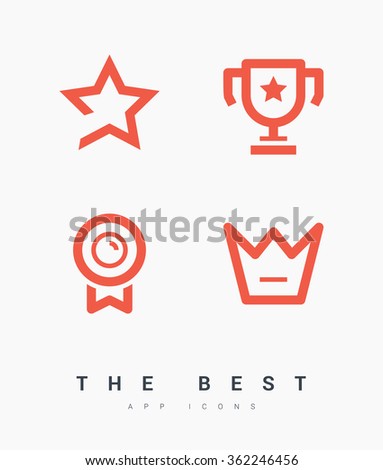 Success set of isolated minimal flat linear icons. The best vector icons for websites and mobile minimalistic flat design. 