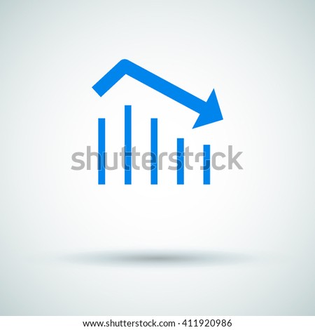 Trend down isolated minimal icon. Business graph line vector icon for websites and mobile minimalistic flat design.