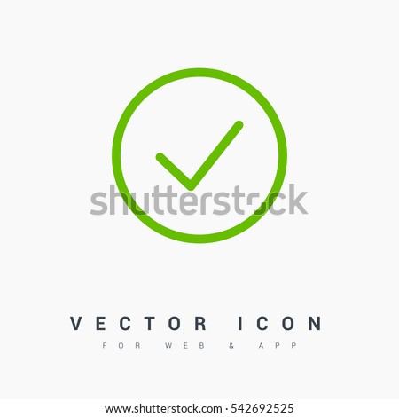 Tick isolated linear icon for websites minimalistic flat design