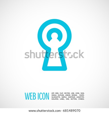 Lock keyhole line vector icon