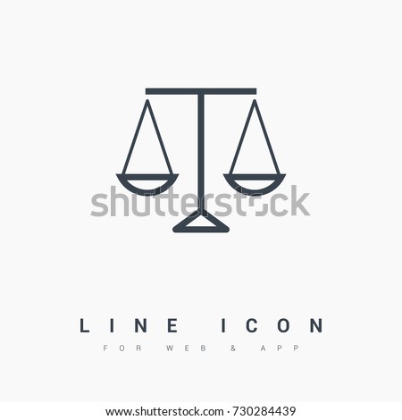 Mechanical scales balance line vector icon