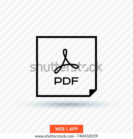 PDF file line vector icon