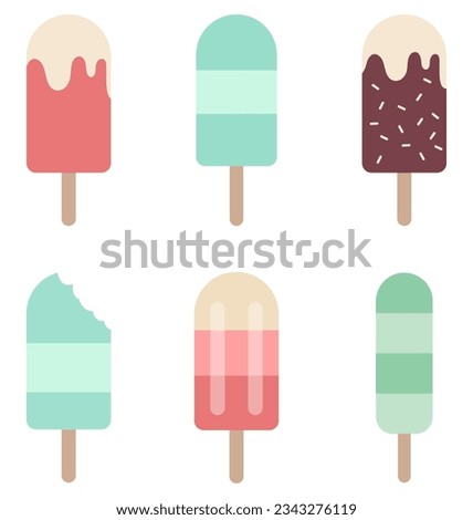 Similar – Image, Stock Photo Pink popsicles and fresh strawberries