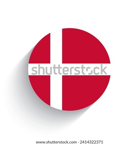 National flag of Denmark icon vector illustration isolated on white background.