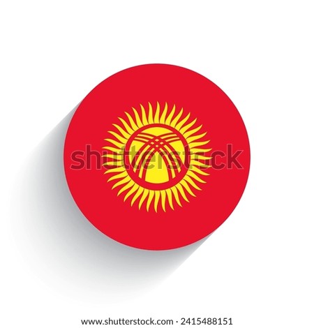 National flag of Kyrgyzstan icon vector illustration isolated on white background.