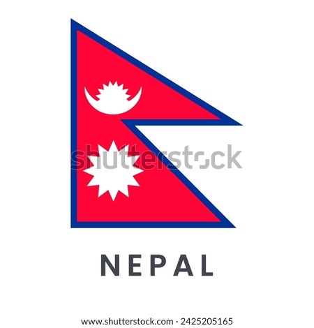 Flag of Nepal vector illustration isolated on white background