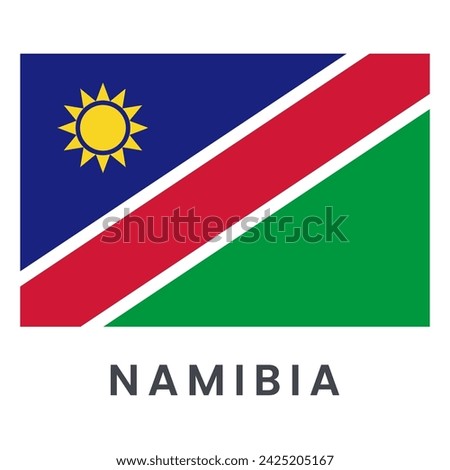 Flag of Namibia isolated on white background.