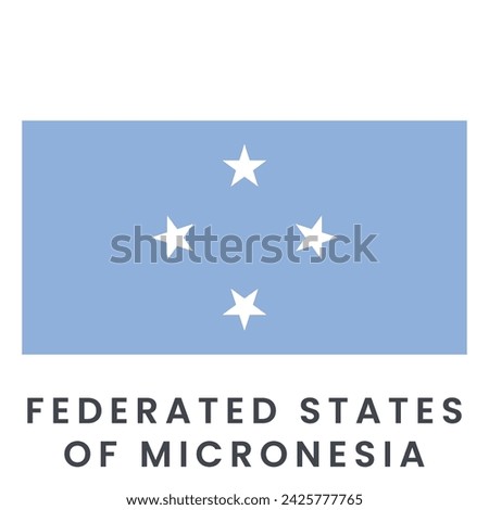 Flag of Federated States of Micronesia isolated on white background.