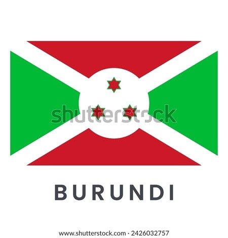 Flag vector of Burundi isolated on white background.