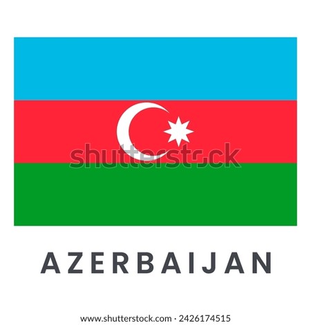 Vector illustration of Azerbaijan flag isolated on white background.