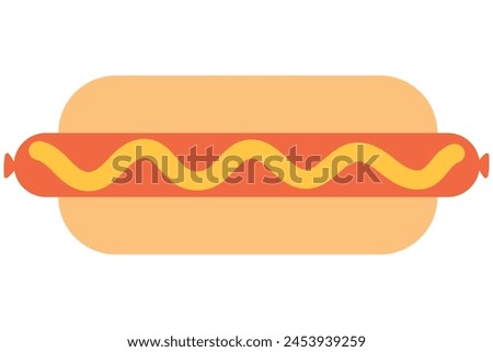 Hot dog flat icon isolated on white background.