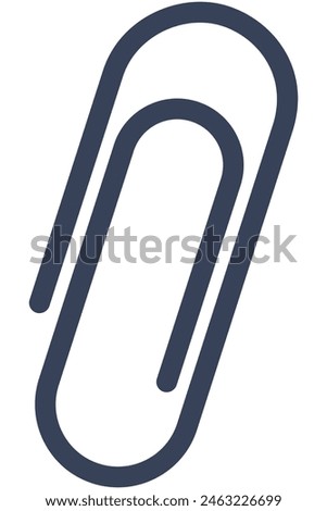 Navy paper clip flat icon isolated on white background.