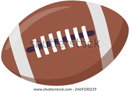 American football ball cartoon illustration isolated on white background.