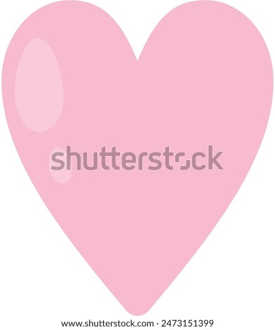 Cute vector pink heart clip art isolated on white background.