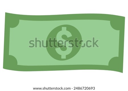 Money bill wave flat vector icon isolated on white background.