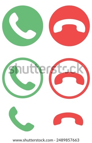 Phone call set icon vector isolated on white background.