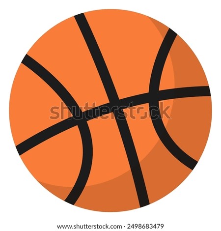 Orange basketball flat icon isolated on white background.