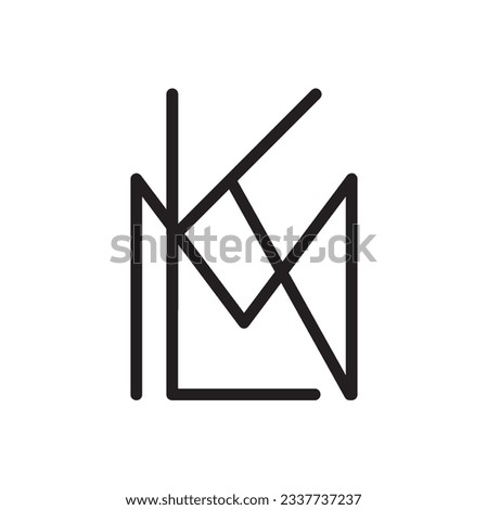 Alphabet Letters Monogram Logo KLM