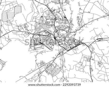 Vector city map of Brandenburg an der Havel in the Germany with black roads isolated on a white background.