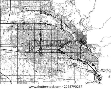 Vector city map of Boise - Meridian Idaho in the United States of America with black roads isolated on a white background.