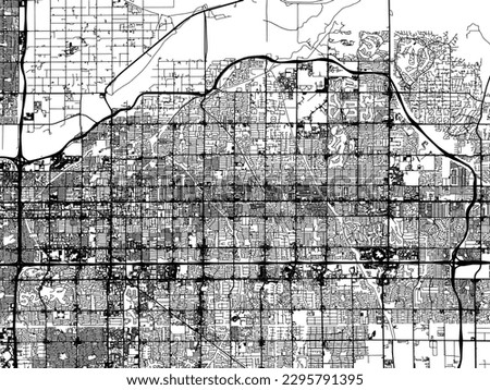 Vector city map of Mesa Arizona in the United States of America with black roads isolated on a white background.