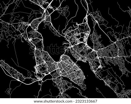 Vector city map of Halifax Nova Scotia in Canada with white roads isolated on a black background.