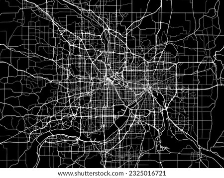 Vector city map of Twin cities Minnesota in the United States of America with white roads isolated on a black background.