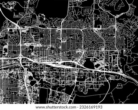 Vector city map of Sparks Nevada in the United States of America with white roads isolated on a black background.