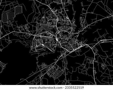 Vector city map of Brandenburg an der Havel in Germany with white roads isolated on a black background.