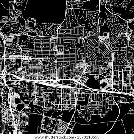 1:1 square aspect ratio vector road map of the city of Sparks Nevada in the United States of America with white roads on a black background.