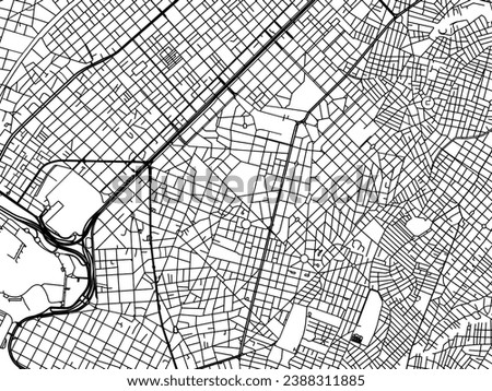 Vector city map of Nea Smyrni in Greece with black roads isolated on a white background.