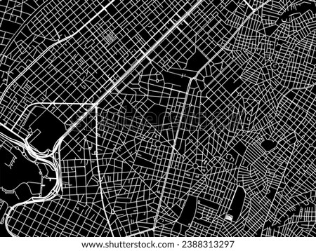 Vector city map of Nea Smyrni in Greece with white roads isolated on a black background.
