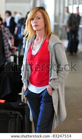 LOS ANGELES-MAY 11: CSI actress Marg Helgenberger at LAX airport. May 11 in Los Angeles, California 2011
