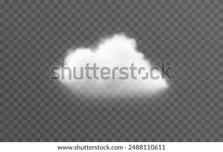  Realistic cloud, smoke or fog on an isolated transparent background. Vector cloud png.