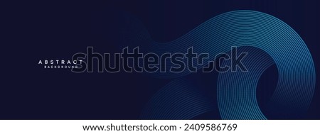 Abstract Dark Blue Waving circles lines Technology Background. Modern gradient with glowing lines shiny geometric shapes and diagonal, for brochures, covers, posters, banners, websites, header