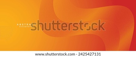 Abstract Red, Orange Waving Circles Lines Technology Background. Modern Orange Gradient with Glowing Lines, Shiny Geometric Shape Diagonal. for Brochure, Cover, Poster, Banner, Website, Header, flyer