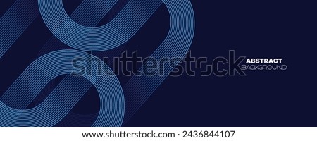 Abstract Dark Blue Waving circles lines Technology Banner Background. Modern Navy Blue gradient with glowing lines shiny geometric diagonal shape for brochure, cover, poster, banner, website, header