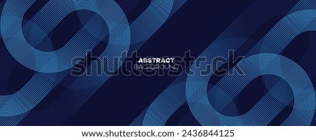 Abstract Dark Blue Waving circles lines Technology Banner Background. Modern Navy Blue gradient with glowing lines shiny geometric diagonal shape for brochure, cover, poster, banner, website, header