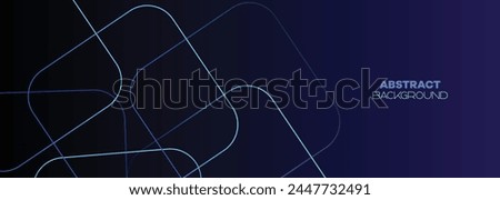 Dark blue, Green abstract banner background with glowing geometric lines. Navy blue gradient shiny lines pattern Futuristic technology web background for Science, cover, website, header, brochure