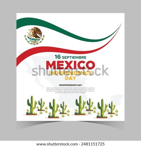 September 16 Mexico Independence Day Web Banner and Background. Mexican National Day Celebrations Banner With Mexico Flag For Social Media Cover ads, invitation card, backdrop, brochure, poster